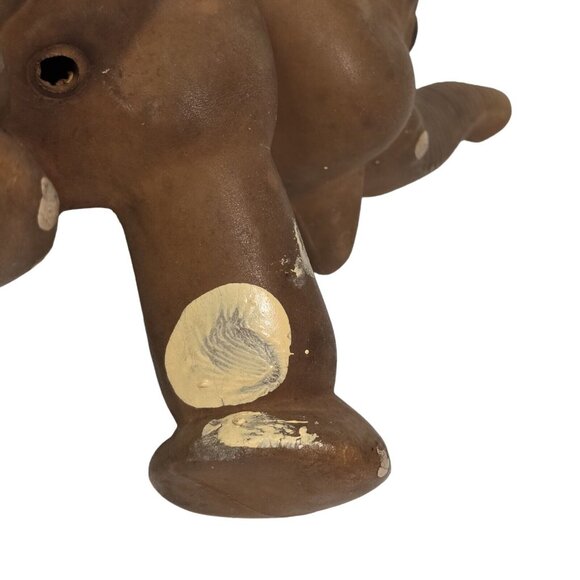 TUSKY the Elephant Rempel Toys Latex Rubber Vintage Brown Rubber Baby Ears Move - Picture 6 of 11